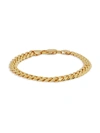 Saks Fifth Avenue Made In Italy Women's 18k Yellow Goldplated Sterling Silver Cuban Chain Bracelet In Silver