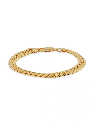 Saks Fifth Avenue Made In Italy Women's 18k Yellow Goldplated Sterling Silver Cuban Chain Bracelet