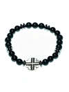 Jean Claude Dell Arte Sterling Silver, Onyx & Hematite Beaded Bracelet In Silver