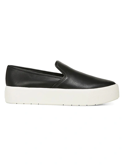 Vince Women's Brenden-b Slip-on Leather Platform Sneakers In Black