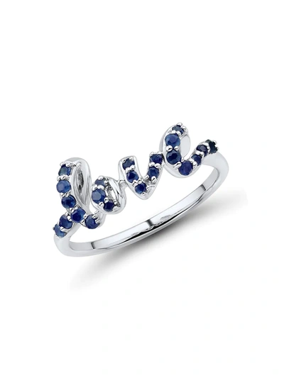 Saks Fifth Avenue Women's 14k White Gold & Blue Sapphire Love Ring