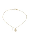 SAKS FIFTH AVENUE WOMEN'S 14K YELLOW GOLD ROSARY PENDANT ANKLET,0400014149813