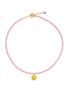 GABI RIELLE WOMEN'S HAPPY ME 14K GOLDPLATED STERLING SILVER & CRYSTAL SUGAR RUSH SMILEY ANKLET,0400014343182