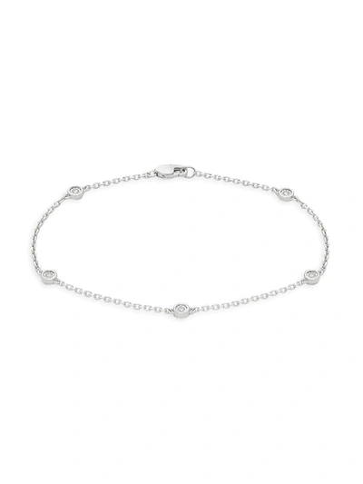 Effy Eny Women's Sterling Silver & 0.09 Tcw Diamond Bezel Station Bracelet