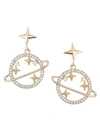 Eye Candy La Women's Luxe Collection Saturn 14k Gold Plated Cubic Zirconia Earrings