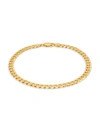 Saks Fifth Avenue Made In Italy Men's 18k Goldplated Sterling Silver Curb Chain Bracelet In Silver