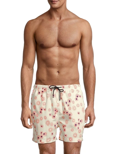 Solid & Striped Men's The Classic Floral Swim Shorts In Cream Daisy