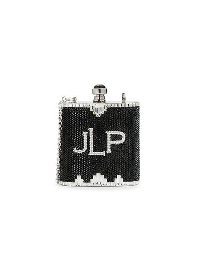 Judith Leiber Women's Logo Rhinestone Flask Crossbody Bag In Black