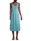 CALVIN KLEIN WOMEN'S SLEEVELESS TIERED DRESS,0400014296260