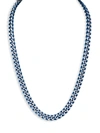ESQUIRE MEN'S JEWELRY MEN'S TWO-TONE BLUE ION-PLATED STAINLESS STEEL CURB LINK CHAIN NECKLACE,0400014090922