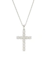 EFFY ENY WOMEN'S ENY STERLING SILVER & 0.54 TCW DIAMOND CROSS PENDANT NECKLACE/18",0400013879954