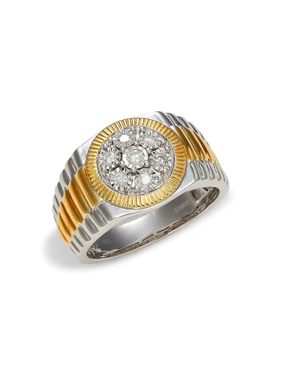Effy Men's Two-tone Sterling Silver & 0.23 Diamond Ring