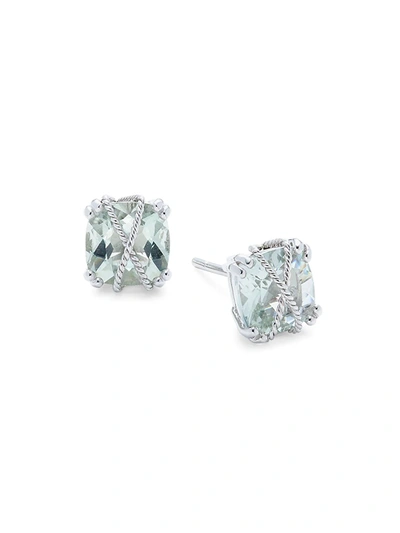 Effy Women's Sterling Silver & Green Amethyst Stud Earrings