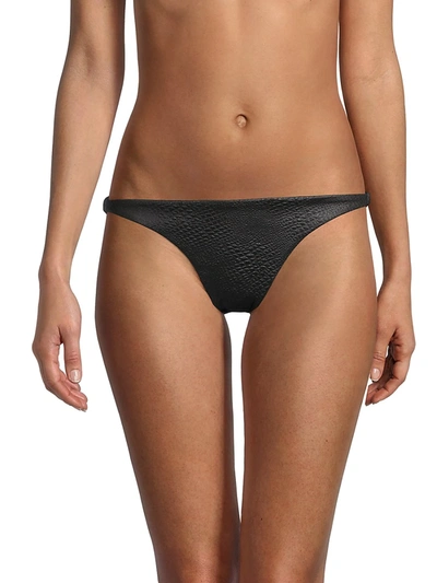 Onia Karina Ribbed Mid-rise Bikini Briefs In Black