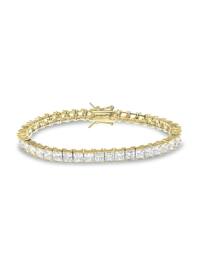 Cz By Kenneth Jay Lane Women's Look Of Real 14k Gold-plated & Cubic Zirconia Tennis Bracelet