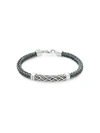 Effy Men's Sterling Silver & Braided Leather Bracelet In Silver