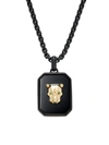 EFFY MEN'S 18K BLACK RHODIUM PLATED STERLING SILVER & ONYX TIGER PENDANT NECKLACE,0400014057630