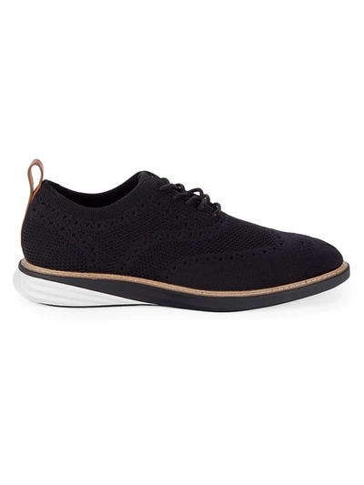 Cole Haan Men's Grande Knit Wing-tip Oxfords In Black Knit