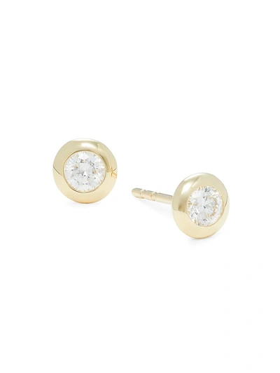 Saks Fifth Avenue Women's 14k Yellow Gold & 0.40 Tcw Diamond Stud Earrings