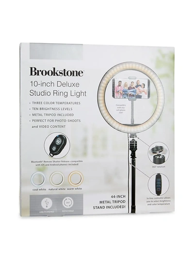 Brookstone 10-inch Deluxe Studio Ring Light In Metal