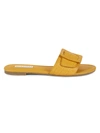 Saks Fifth Avenue Women's Arielle Buckle-top Leather Slides In Cognac