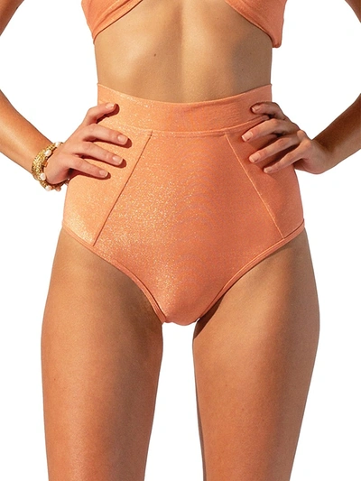 Suboo Women's Farrah High Waisted Bikini Bottom In Coral
