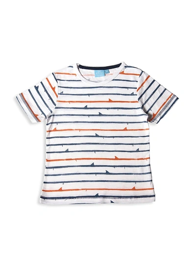 Bear Camp Kids' Little Boy's Jackson Shark Fin & Stripe T-shirt In Blue Haze