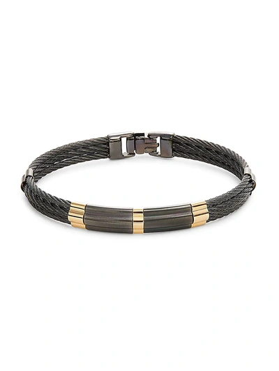 Alor Men's 18k Yellow Gold & Stainless Steel Bangle Bracelet