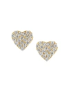 SF FINE WOMEN'S 14K YELLOW GOLD & 0.139 TCW DIAMOND HEART STUD EARRINGS,0400014202688
