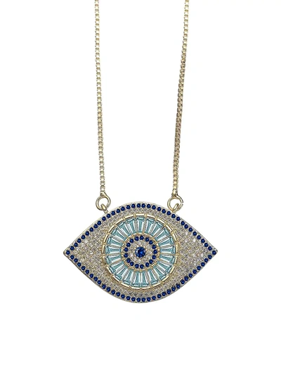 Eye Candy La Women's 18k Gold-plated & Cubic Zirconia Evil Eye Pendant Necklace