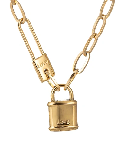 Eye Candy La Women's Luxe 18k Goldplated Lock Necklace
