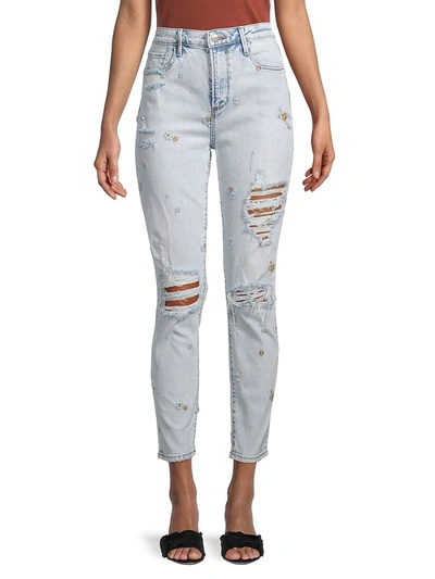 Driftwood Women's Gizelle Distressed Ankle Jeans In Acid