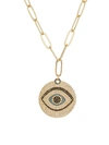 EYE CANDY LA WOMEN'S THE LUXE COLLECTION 18K GOLD-PLATED & CUBIC ZIRCONIA EVIL EYE PENDANT NECKLACE,0400013247461