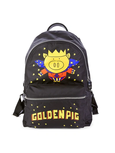 Dolce & Gabbana Women's Golden Pig Backpack In Black Multi