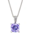 EFFY ENY WOMEN'S STERLING SILVER, AMETHYST & DIAMOND PENDANT NECKLACE,0400014236684