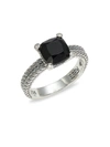 Effy Eny Women's Sterling Silver, Onyx & Diamond Solitaire Ring In Silver