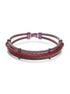 ALOR MEN'S STAINLESS STEEL & LEATHER CABLE BRACELET,0400014557322