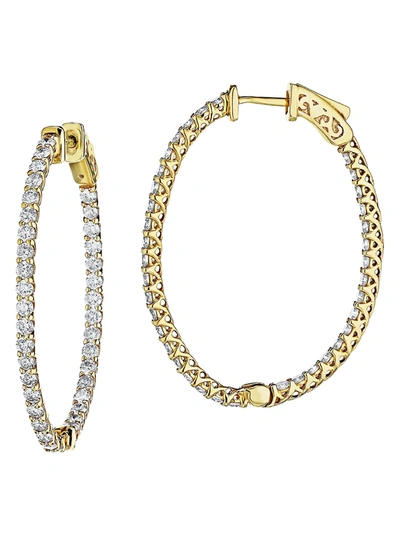 Saks Fifth Avenue Women's 14k Yellow Gold & 3 Tcw Diamond Hoop Earrings