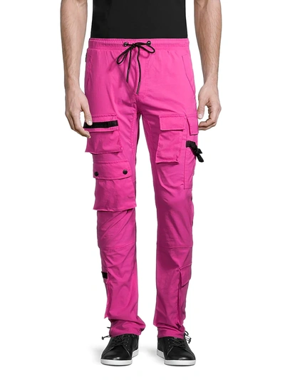 American Stitch Men's Tactical Cargo Joggers In Pink