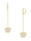 Jan-kou Jankuo Women's Butterfly Collection 14k Goldplated & Mother Of Pearl Drop Earrings In Brass