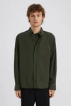 Filippa K Zachary Tencel Shirt In Moss Green