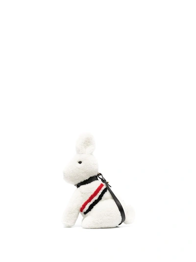 Thom Browne Kids' Rwb Stripe Rabbit Crossbody Bag In Weiss
