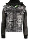 PHILIPP PLEIN EMBROIDERED HOODED DENIM JACKET