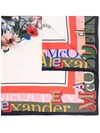 ALEXANDER MCQUEEN LOGO图案花卉围巾