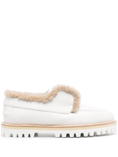 Le Silla Chunky-sole Leather Loafers In Weiss