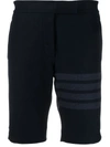 Thom Browne 4-bar Stripe Twill Shorts In Blue