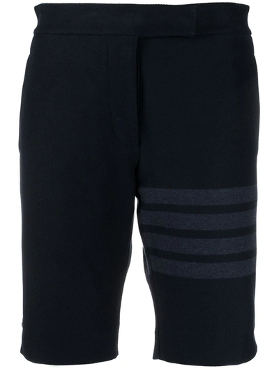 Thom Browne 4-bar Stripe Twill Shorts In Blue
