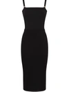 Dolce & Gabbana Jersey Calf-length Dress With Dg Embellishment In Black