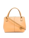 TORY BURCH LOGO-PLAQUE LEATHER TOTE BAG