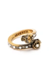 Alexander Mcqueen Wrap-around Skull Ring In Gold